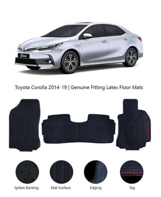 Toyota Corolla 2014-19: Genuine Fitting Latex Floor Mats